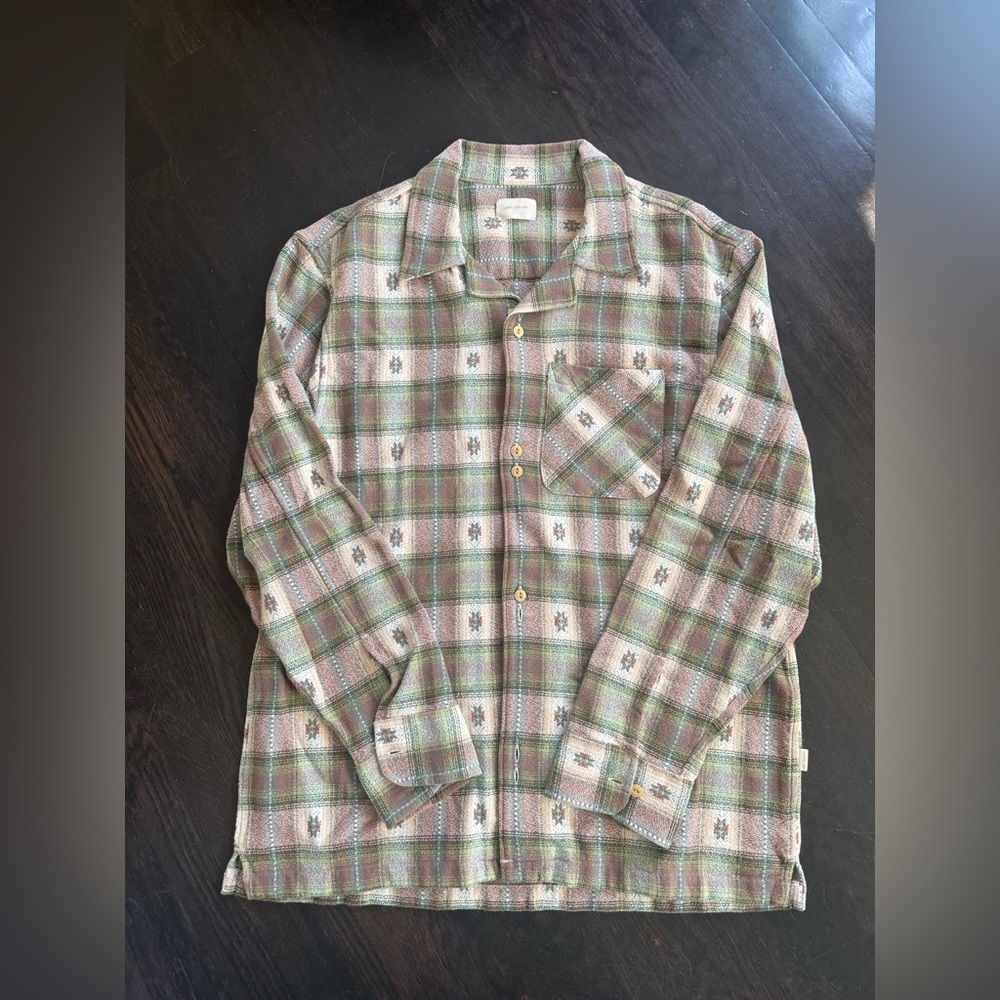 EXCELLENT CONDITION Aime Leon Dore Green and Tan Plaid Button-Down Shirt